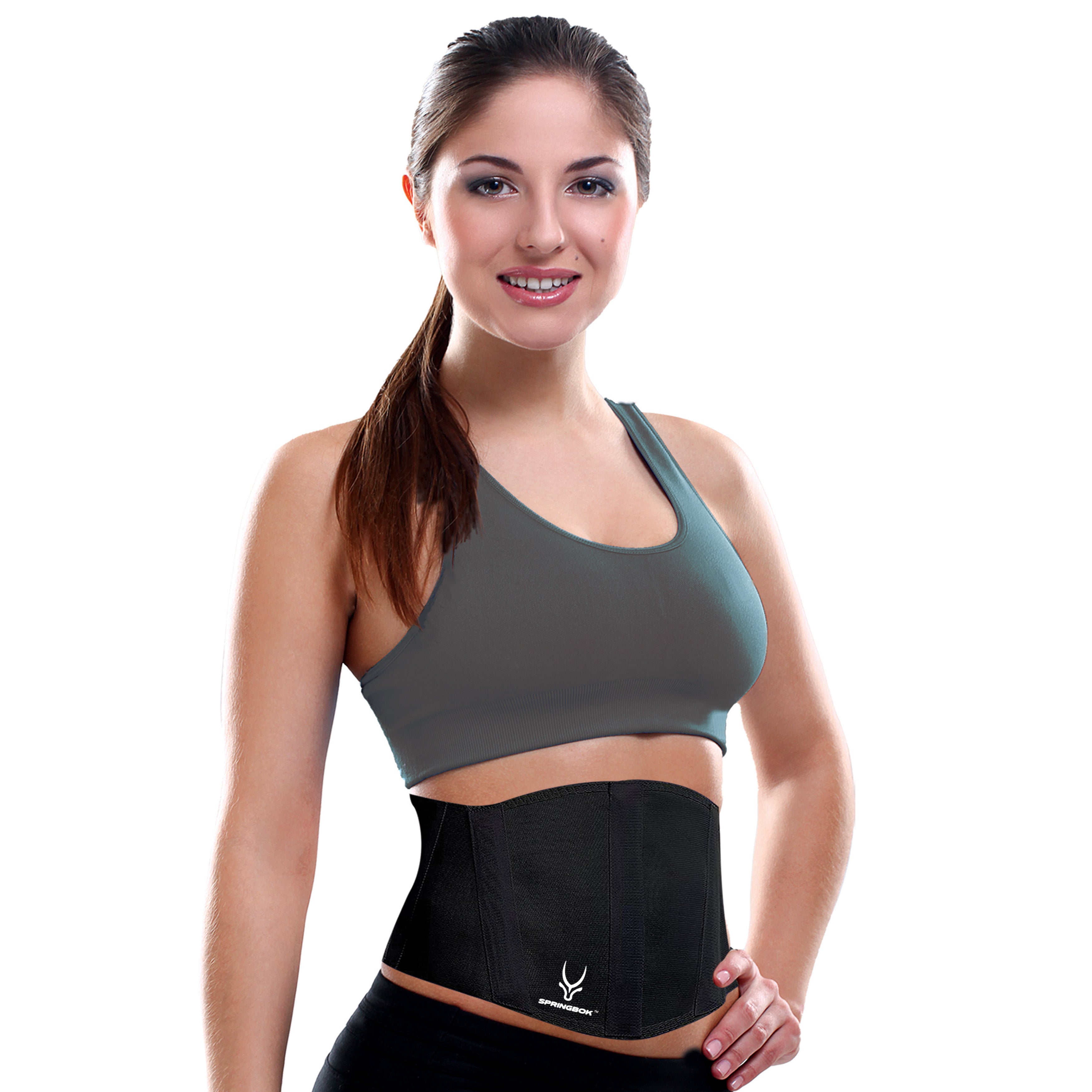 SPRINGBOK Abdominal Wrap Support Belt | Postpartum Belly Band for Tummy Reduction| Abdominal Binder | Waist Shaping Support Belt for Women | High Elasticity Belly Belt (Black_1 Piece)