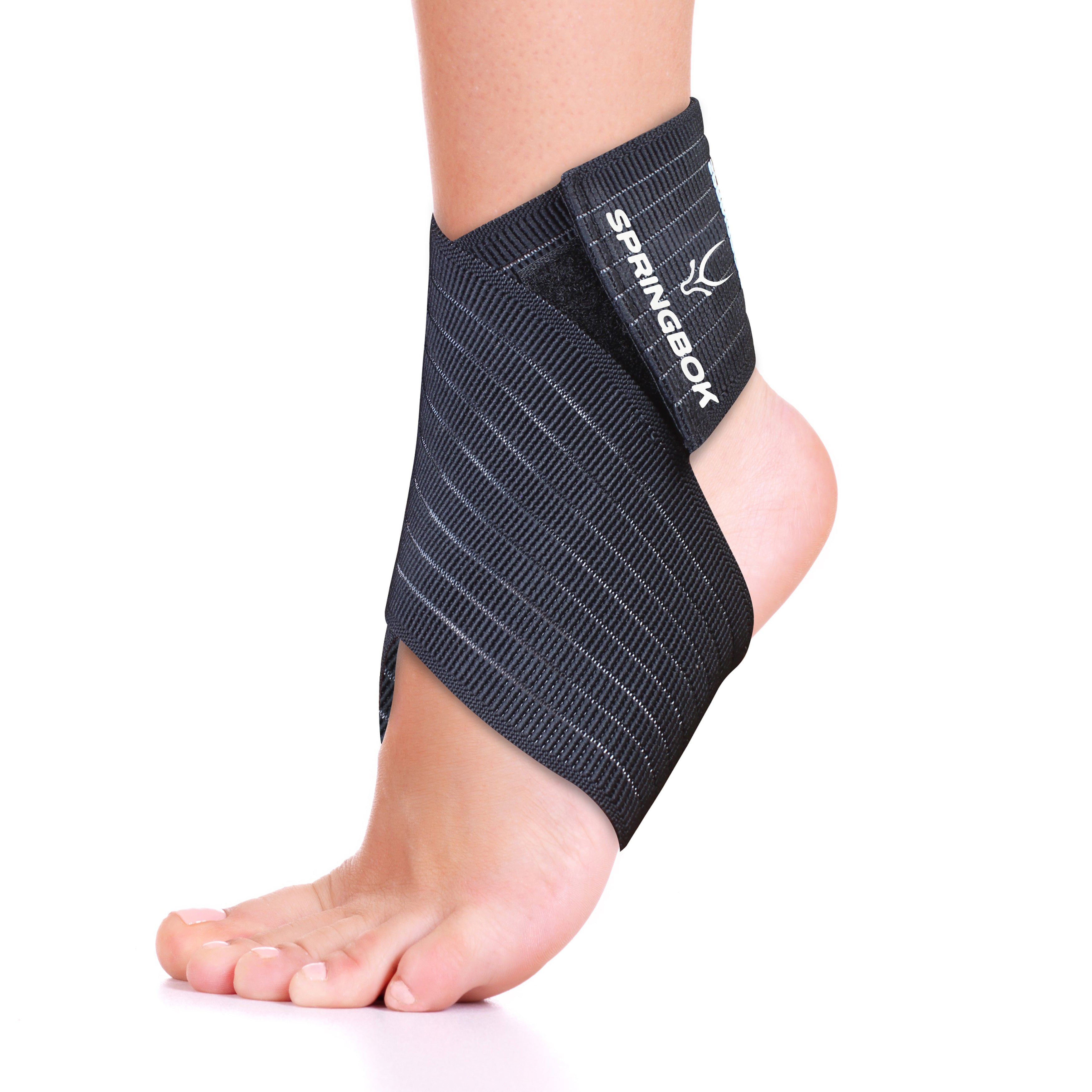 Springbok Adjustable Ankle Wrap Support for Men and Women - Compression wrap of Sprained Ankle, Plantar Fasciitis and Achilles Tendonitis pain relief and injury recovery