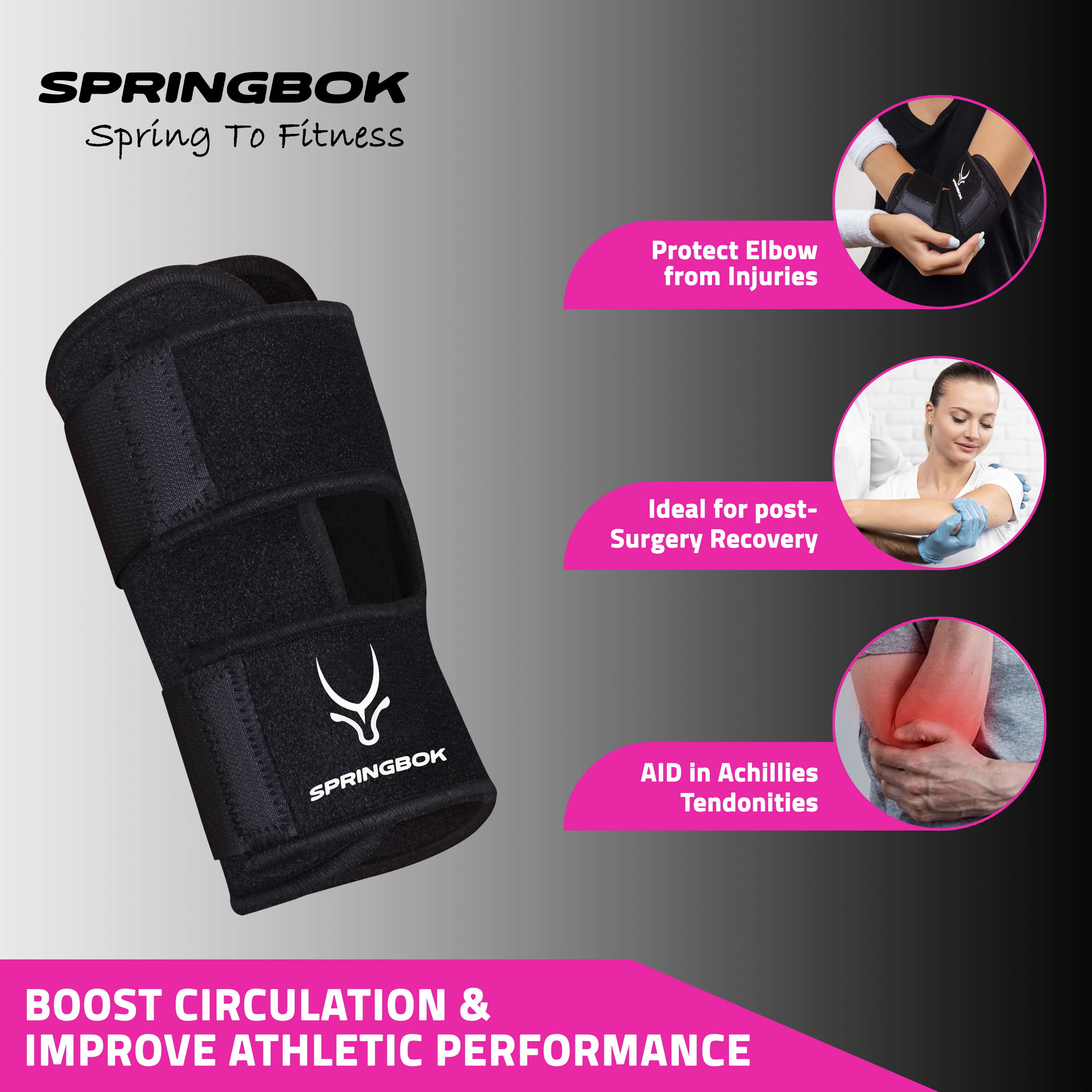 Springbok Elbow Wrap Support for Men & Women for left and right arm