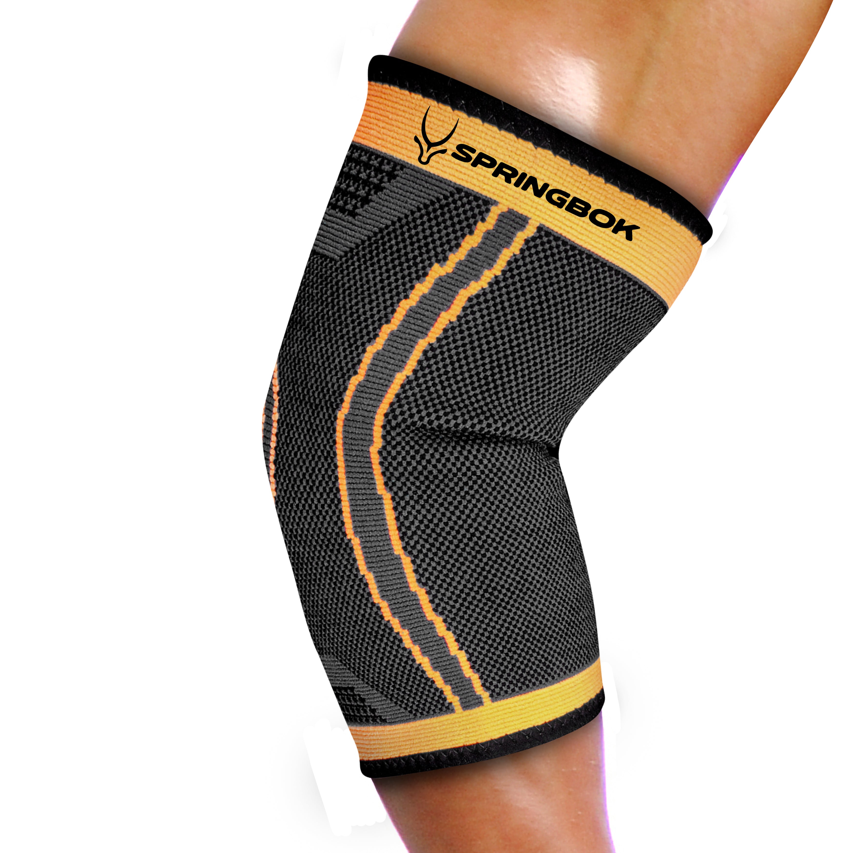 Springbok Elbow Brace Compression 3D Sleeve for Men & Women (Pair) for Tendonitis, Arthritis, Bursitis, Golfers & Tennis Elbow, Weightlifting, Workouts, Pain Relief, Recovery (Pair)